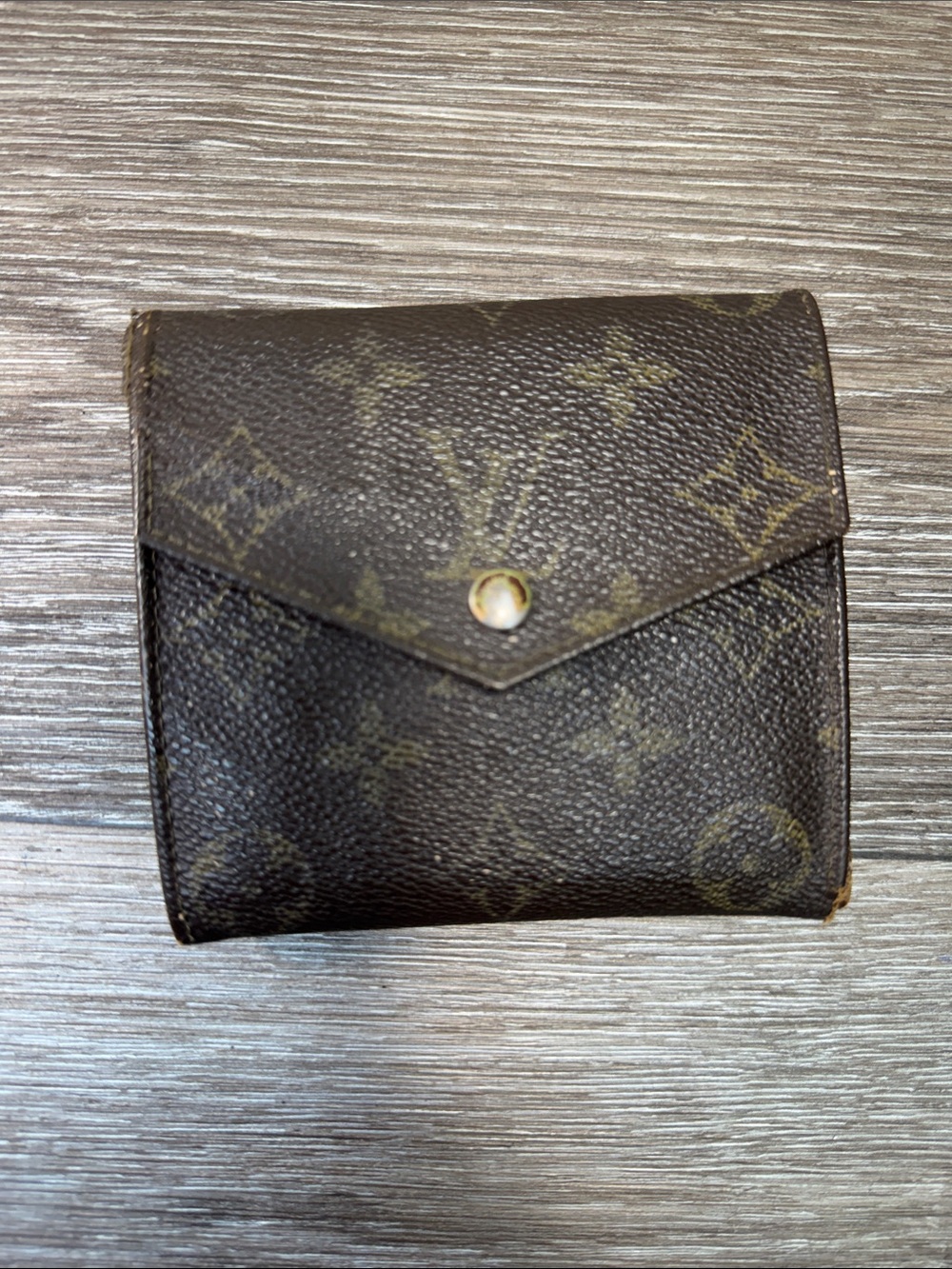 Vintage 80s Louis Vuitton Monogram Envelope Wallet in Brown - Picture 2 of 9